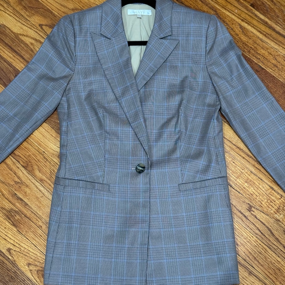 Wayf Gray Plaid Blazer